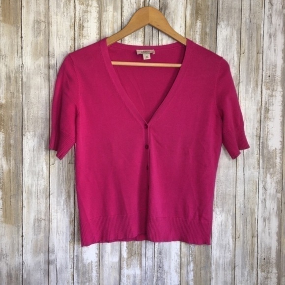 LOFT Sweaters - Loft Pink Short Cardigan